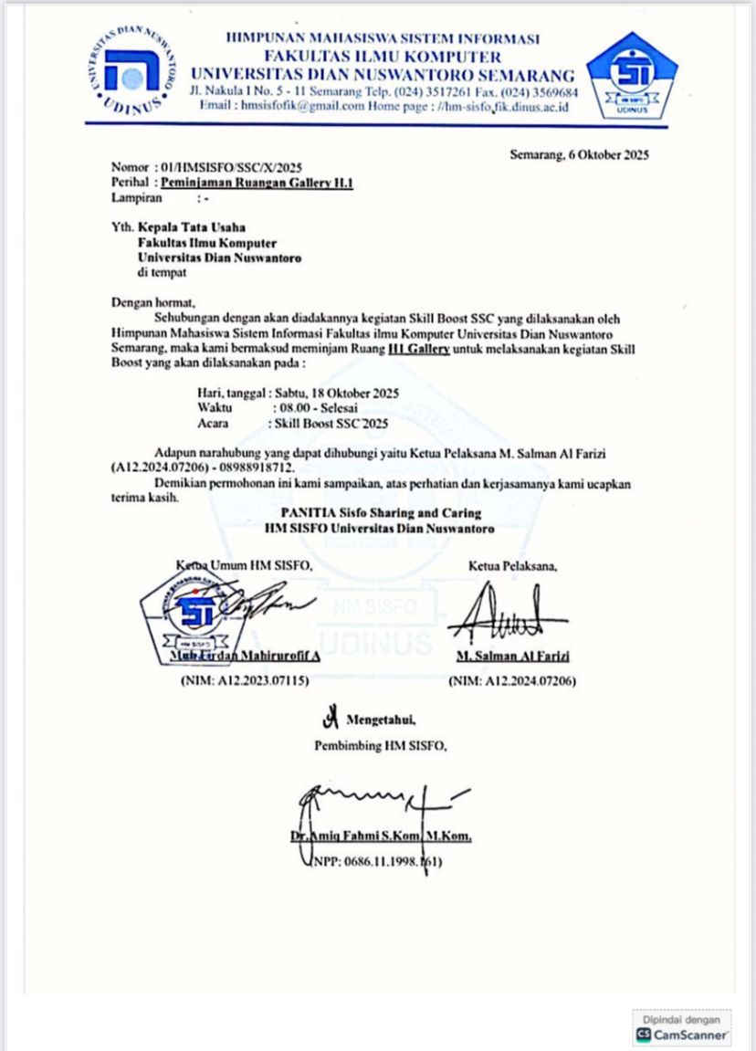 Surat Peminjaman ruangan H1 Gallery